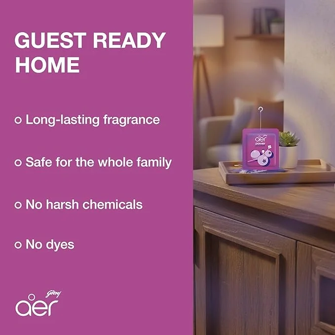 Godrej Aer Power Pocket Bathroom Fragrance – Berry Rush, 10g Air Freshener image 8