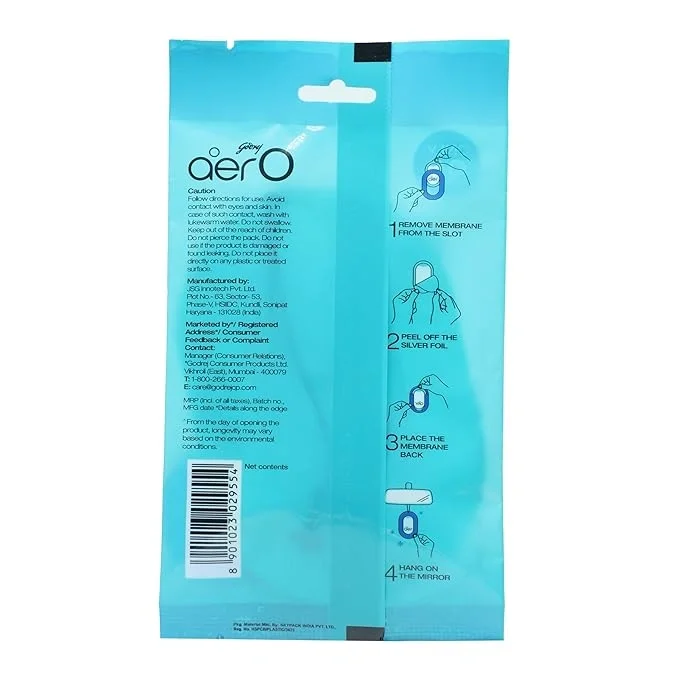 Godrej Aer O Hanging Car Air Freshener Gel Sachet – Cool Aqua, 7.5gm image 3