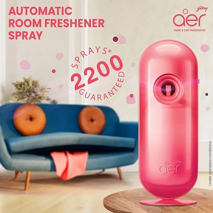  Godrej aer Matic Kit (Machine + 1 Refill) - Automatic Room Fresheners with Flexi Control Spray |Lasts up to 60 days (210ml) image 3