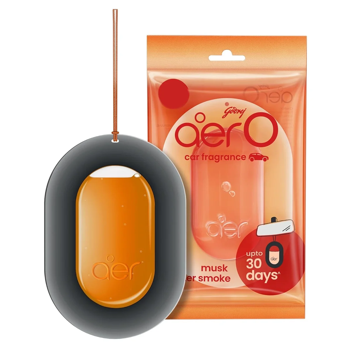 Godrej aer O Hanging Car Air Freshener Gel | Car Accessories | Musk After Smoke (7.5G) image 7