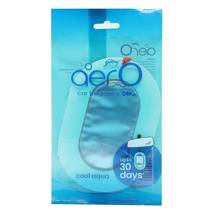 Godrej Aer O Hanging Car Air Freshener Gel Sachet, 7.5gm, Cool Aqua scent.