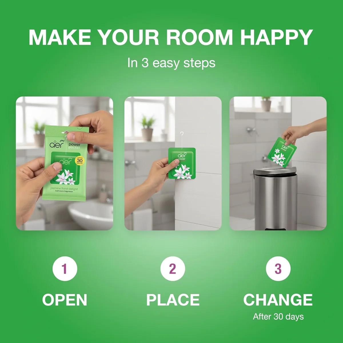 Godrej Aer Power Pocket Bathroom Fragrance - Floral Delight, 10gm image 3