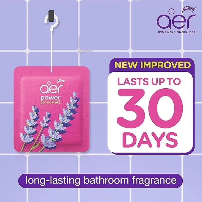 Godrej Aer Power Pocket Bathroom Fragrance - Fresh Blossom, 10gm image 3