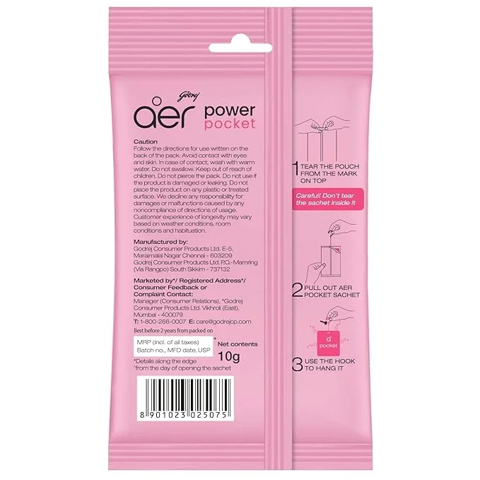 Godrej Aer Power Pocket Bathroom Fragrance - Fresh Blossom, 10gm image 5