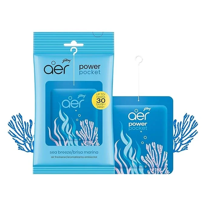 Godrej Aer Power Pocket Bathroom Fragrance - Sea Breeze, 10g