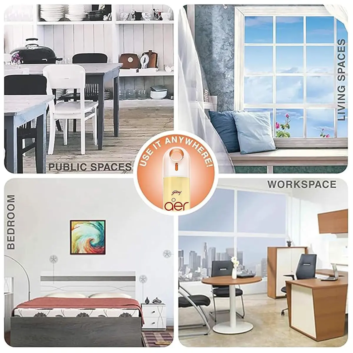  Godrej aer Spray | Room Freshener for Home & Office - Sandal Bliss (200 ml) | Long-Lasting Fragrance image 4