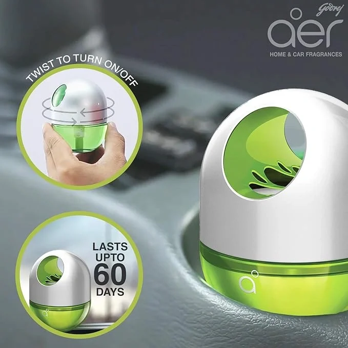 Godrej aer twist, Car Air Freshener - Fresh Lush Green (45g) image 5