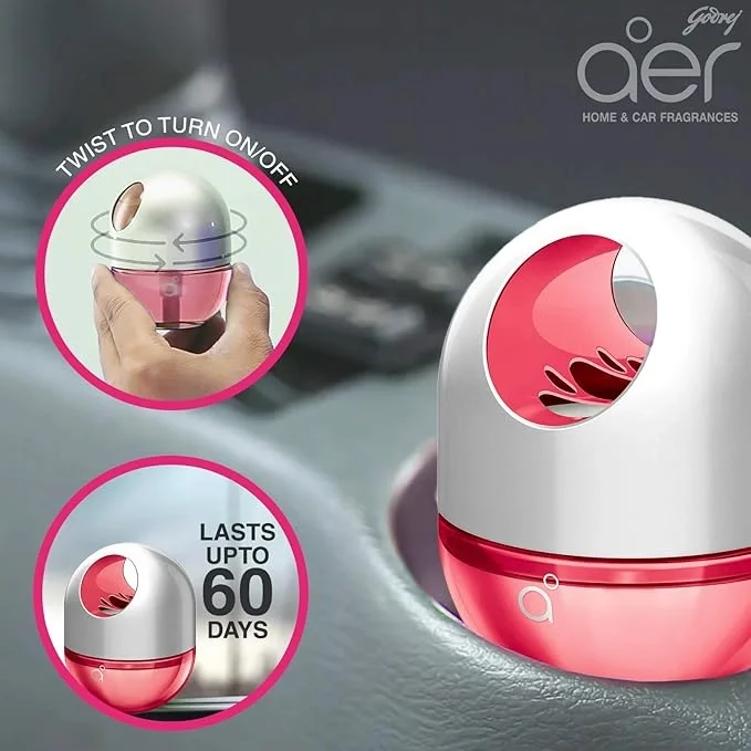 Godrej aer Twist Car Air Freshener – Petal Crush Pink, 45g image 5