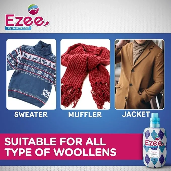 Godrej Ezee Liquid Detergent - Winterwear, Chiffon & Silks (500g) image 3