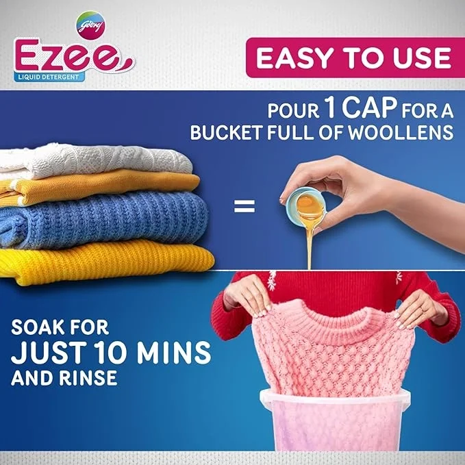 Godrej Ezee Liquid Detergent for Semi-automatic and Top Load Washing - 250g Bottle image 3