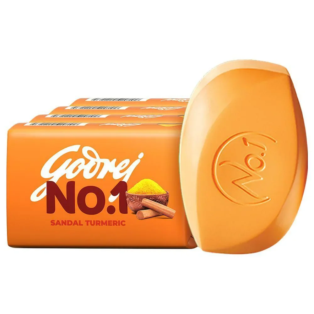 Godrej No.1 Sandal and Turmeric Bathing Soap, Buy 4 Get 1 Free