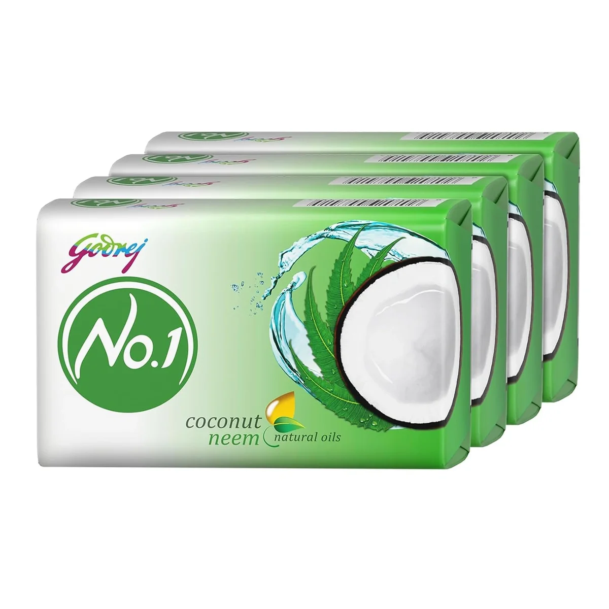 Godrej No.1 Coconut & Neem Bathing Soap 500g (Buy 4 Get 1 Free) | Herbal Protection for Healthy Skin image 3
