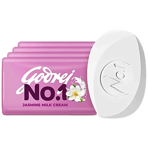 Godrej No.1 Jasmine & Milk Cream Bathing Soap, 500 g (Pack of 5)