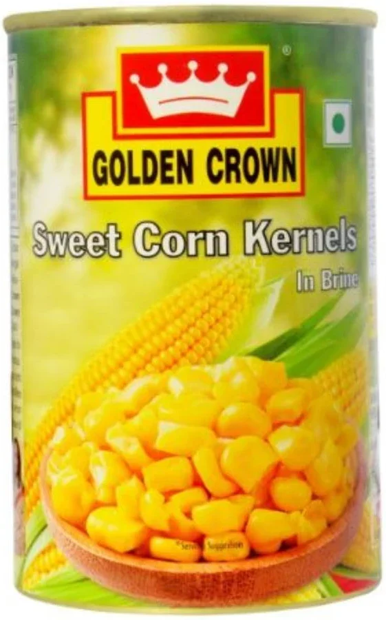Golden Crown Sweet Corn Kernels in Brine, 400gm Tin