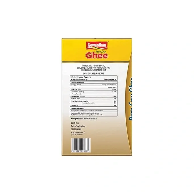 Gowardhan Pure Cow Desi Ghee 500ml | Tetra Pack image 2