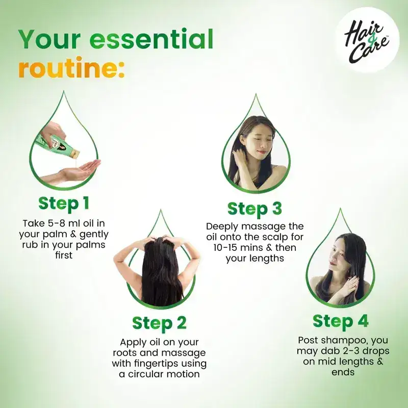 Hair & Care Aloe Vera oil, Damage Repair Non-Sticky Hair Oil, Olive Oil & Green Tea, 300 ml image 7