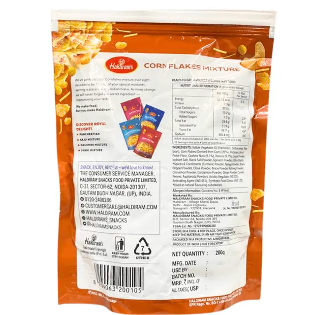 Haldiram's Cornflake Mixture Namkeen, 200gm, Crispy Crunchy Namkeen image 7