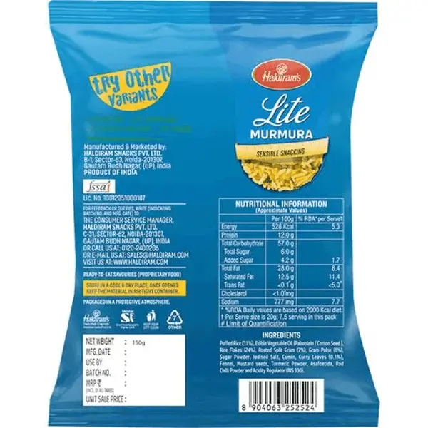 Haldiram's Lite Murmura - Namkeen, 150gm, Sensible Snacking image 4