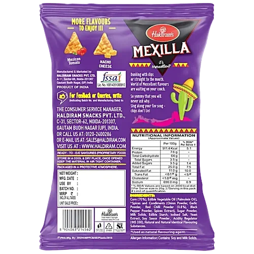  Haldiram's Mexilla Classic Tortilla Chips - Sweet Thai Chilli Flavour, Crispy, 79 g image 2