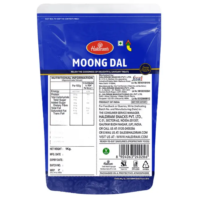 Haldiram's Moong Dal - Namkeen, 1kg (Weight May Vary) image 5