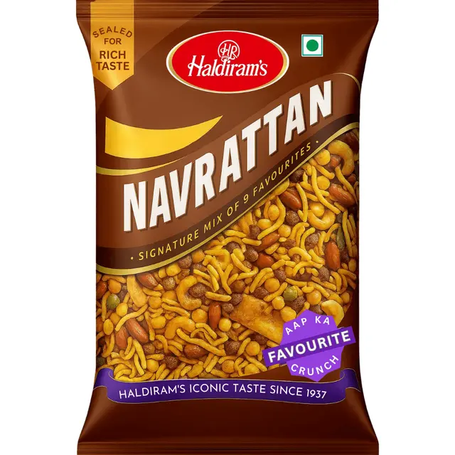 Haldiram's Navrattan Namkeen - a delicious and savory snack mix.