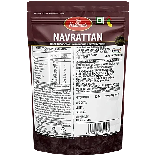 Haldiram's Navrattan - Namkeen, 420gm (Weight May Vary) image 3