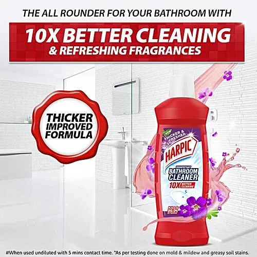 Harpic Floral Bloom Disinfectant Bathroom Cleaner, 500ml image 4