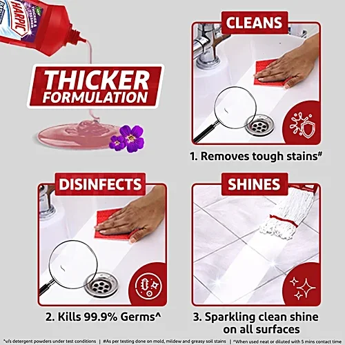 Harpic Floral Bloom Disinfectant Bathroom Cleaner, 500ml image 7