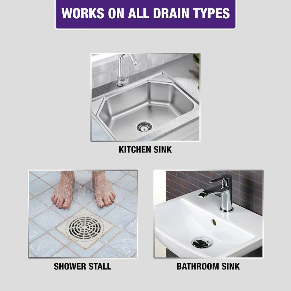   Harpic DrainXpert Drain Cleaner Powder Sachets | Removes Blockages in Pipes, Sinks & Septic Tanks| Works within 15 minutes |45 gm image 5