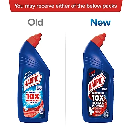 Harpic Power Plus 10x Total Clean Original Fresh Liquid Toilet Cleaner, 500 ml