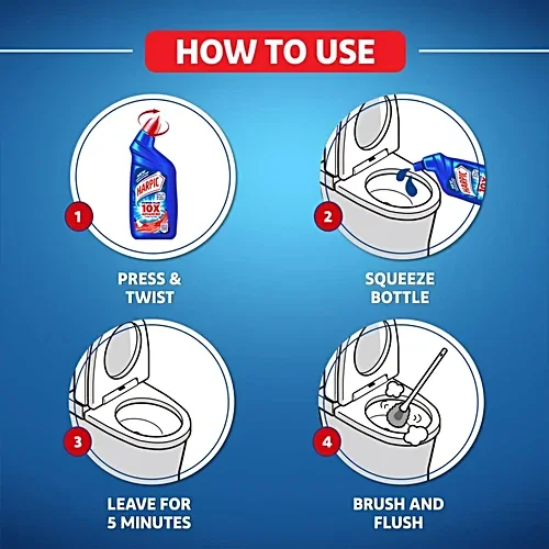  Harpic Power Plus 10x Total clean Orignal Fresh  Liquid - Toilet Claeaner, 500 ml image 4