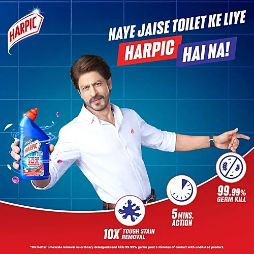   Harpic Power Plus 10x Total clean Orignal Fresh  Liquid - Toilet Claeaner, 900 ml image 5