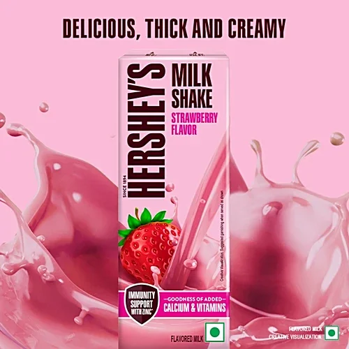  HERSHEY's Strawberry Flavored Milkshake | Enriched With Calcium | 180Ml, Vegetarian image 5