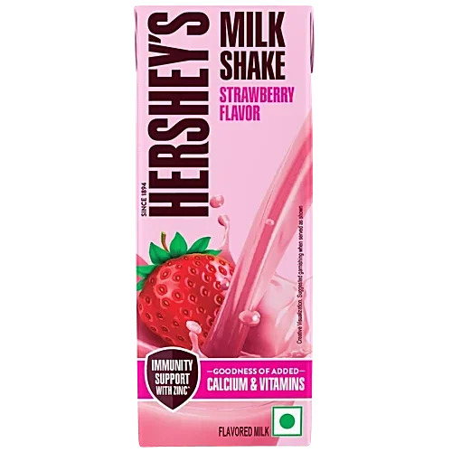HERSHEY's Strawberry Flavored Milkshake Enriched With Calcium 180Ml Vegetarian