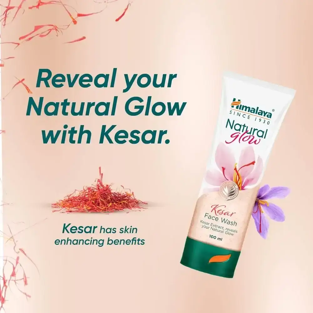 Himalaya Natural Glow Kesar Face Wash 100ml, Bright, Fresh & Radiant Skin image 3