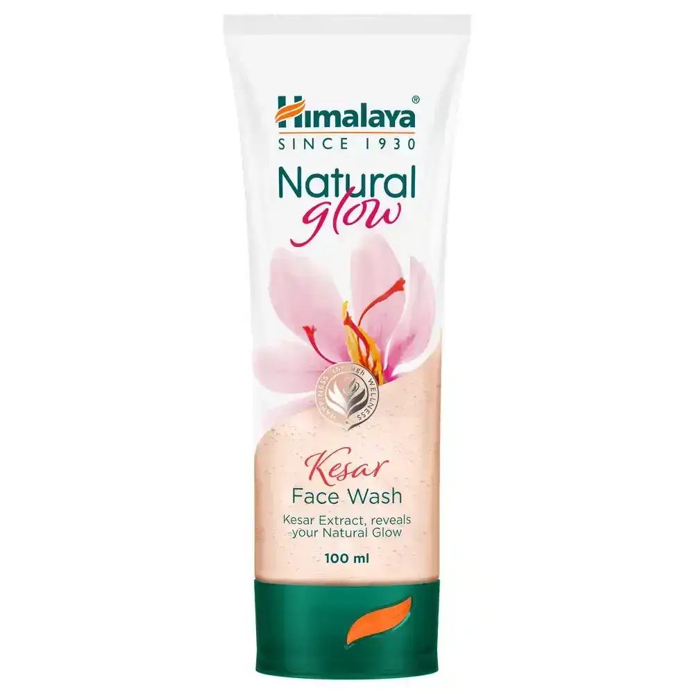 Himalaya Natural Glow Kesar Face Wash 100ml. Gentle, glowing skin with natural kesar (saffron).