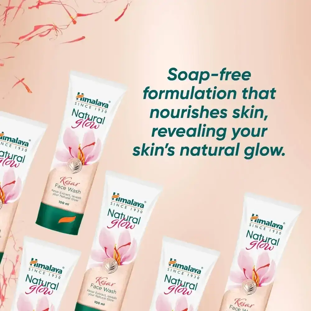 Himalaya Natural Glow Kesar Face Wash 100ml, Bright, Fresh & Radiant Skin image 2
