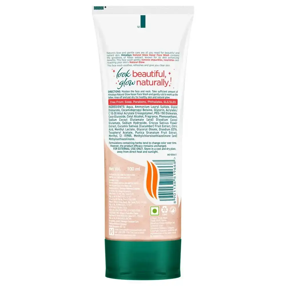Himalaya Natural Glow Kesar Face Wash 100ml, Bright, Fresh & Radiant Skin image 5