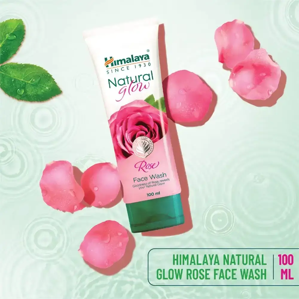 Himalaya Natural Glow Rose Face Wash 100ml + Free 25g Rose Face Cream, Bright & Fresh Skin image 2