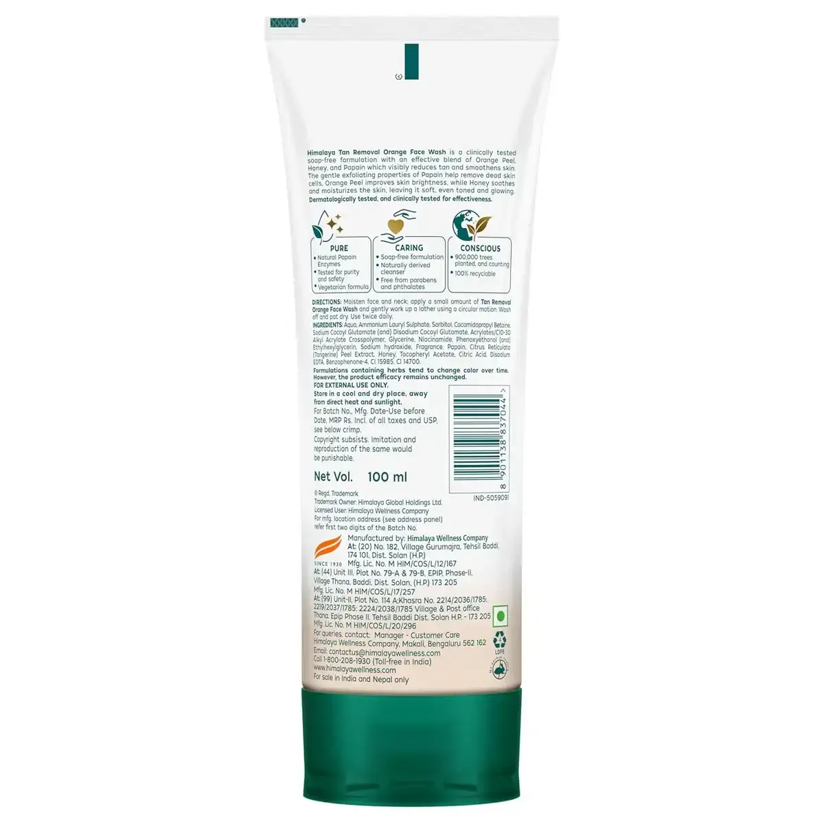 Himalaya Tan Removal Orange Face Wash, 100ml image 2