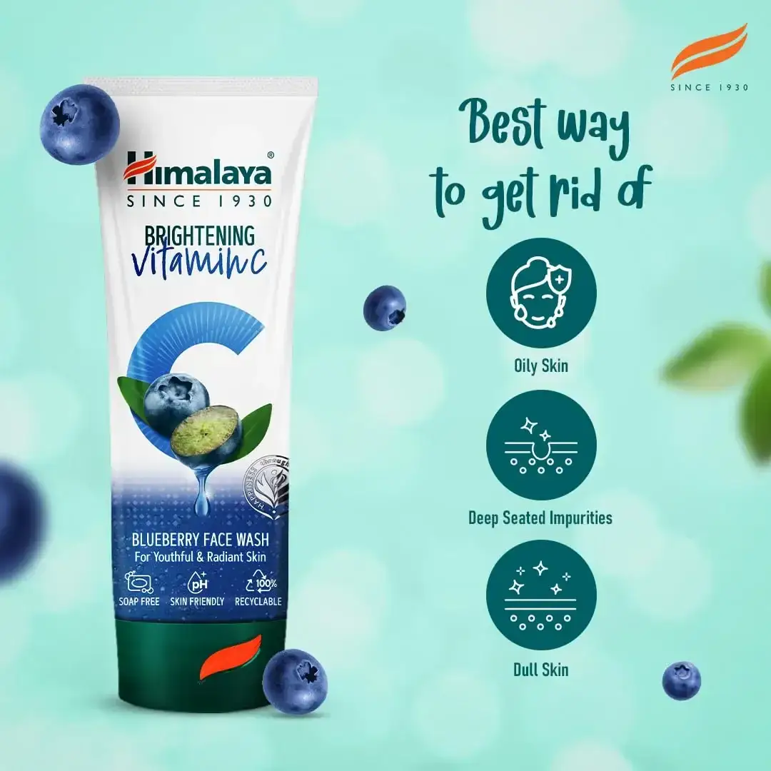 Himalaya Brightening Vitamin C Blueberry Face Wash, 100ml image 5