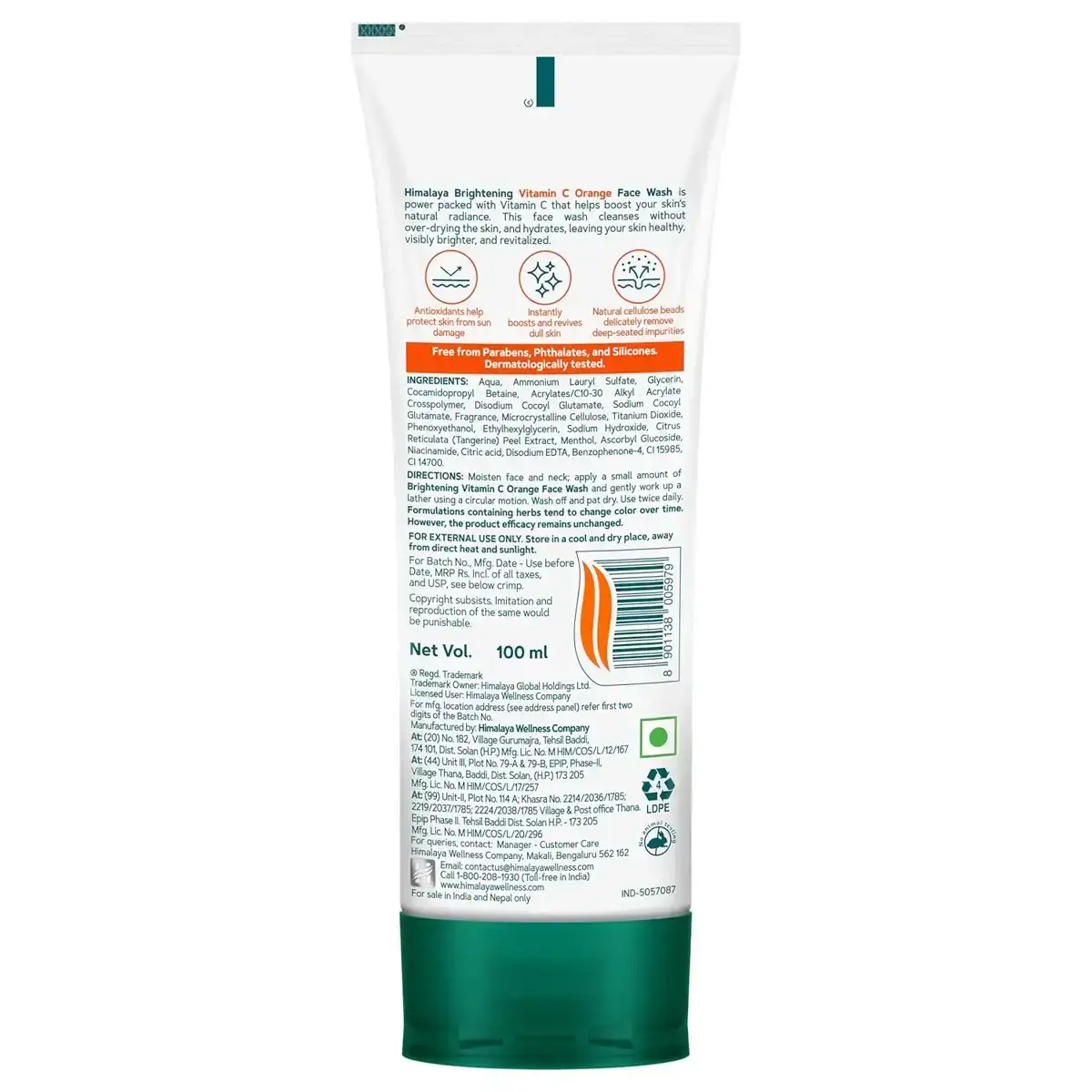 Himalaya Brightening Vitamin C Orange Face Wash, 100ml image 2