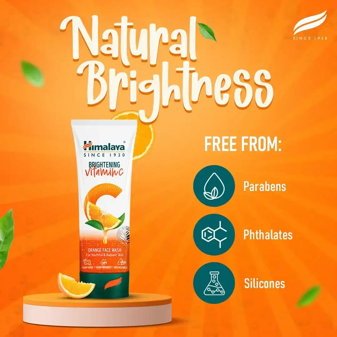Himalaya Brightening Vitamin C Orange Face Wash, 100ml image 4