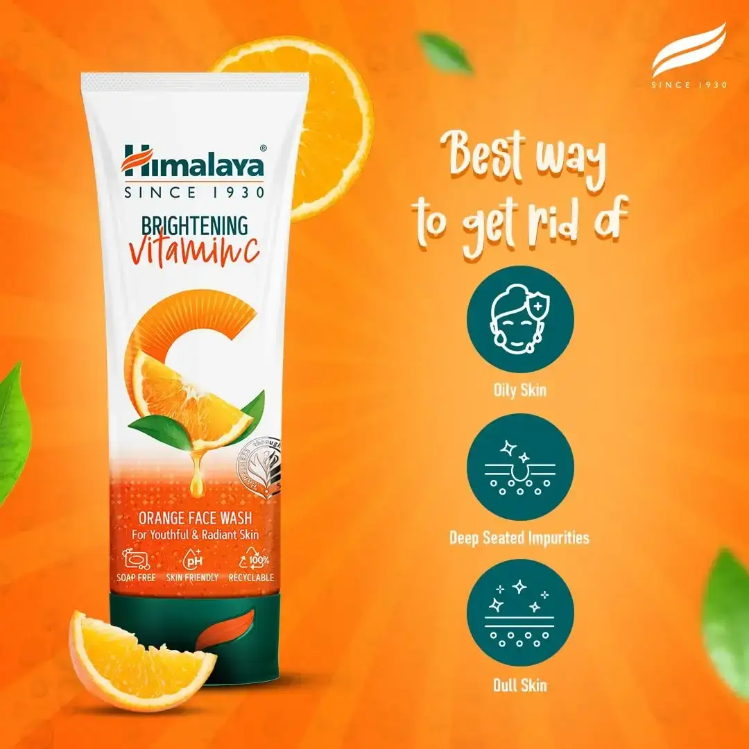 Himalaya Brightening Vitamin C Orange Face Wash, 100ml image 5