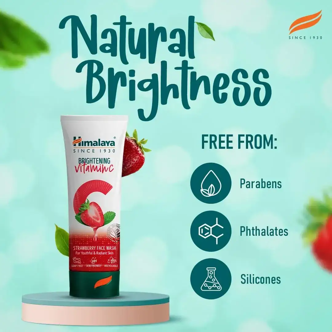 Himalaya Brightening Vitamin C Strawberry Face Wash, 100ml image 4