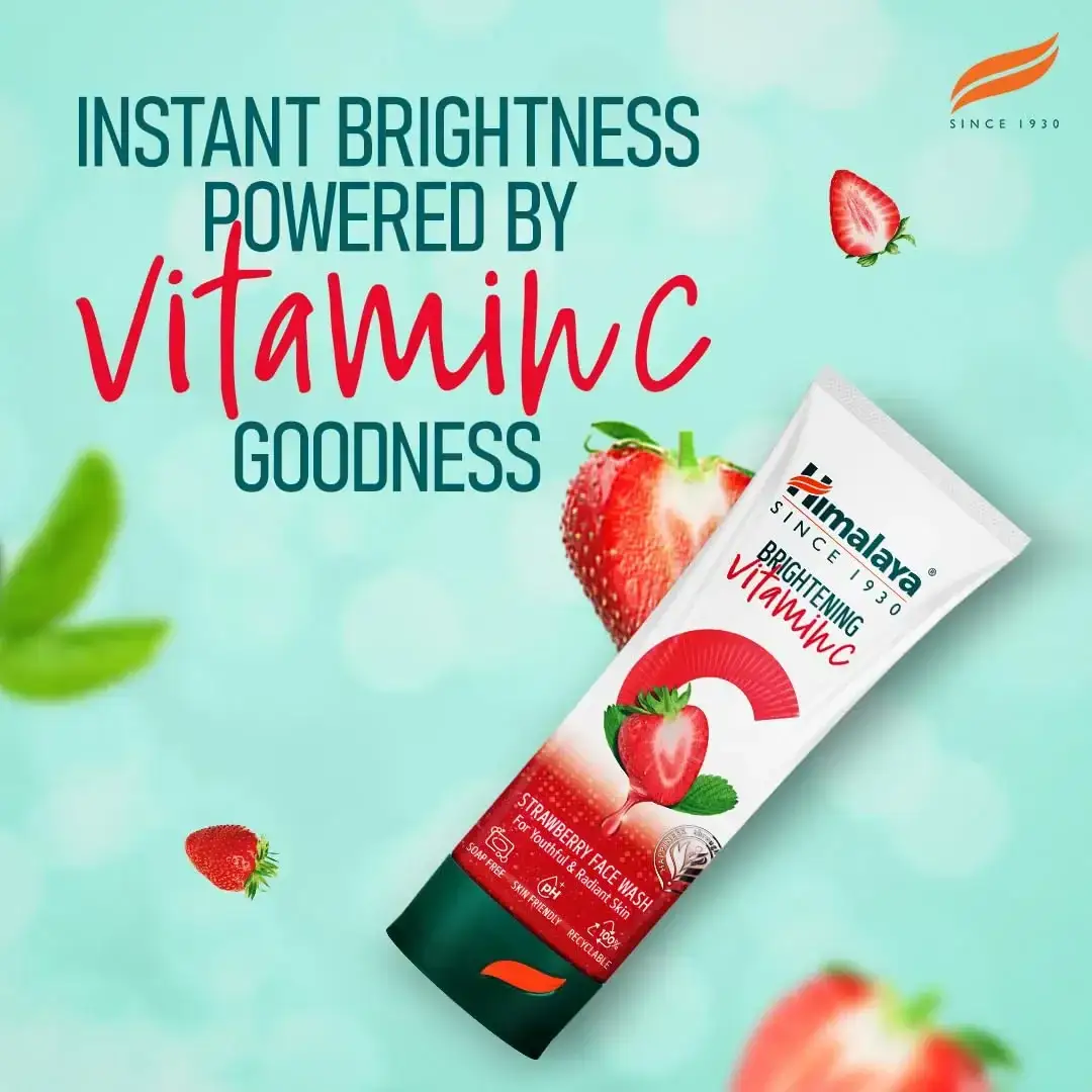 Himalaya Brightening Vitamin C Strawberry Face Wash, 100ml image 6