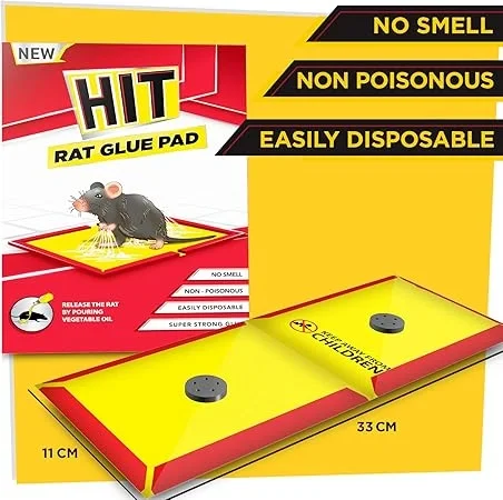  HIT Rat/Mouse Trap Glue Pad, (Regular Size) - No Smell, Non-Poisonous, Easy to Use, Easily Disposable image 2