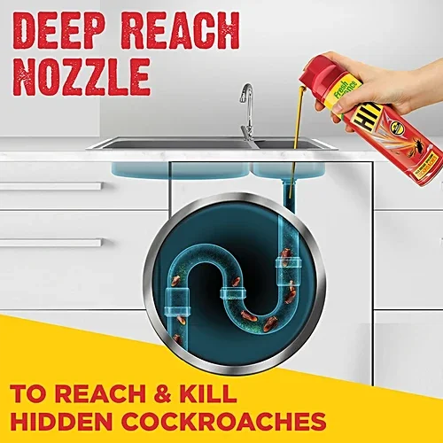  HIT Spray - Crawling Insect Killer (200ml) - Instant Kill, Deep-Reach Nozzle, Fresh Fragrance, Pack of 1 image 3