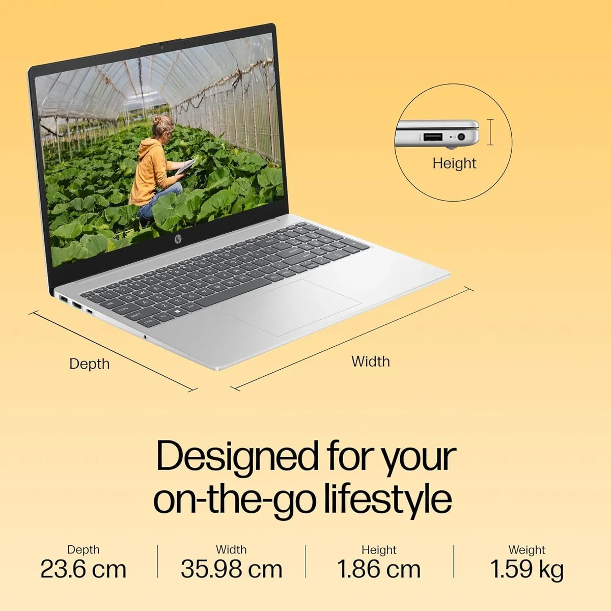HP 15 Laptop, AMD Ryzen 7-5825U, 16GB DDR4 Ram, 512GB SSD, Win 11 Home, Office Home & Student 2024, Microsoft 365,15.6, Silver, 1.59kg, Backlit Keyboard, FHD Camera, Radeon Graphics, FC0533AU image 11