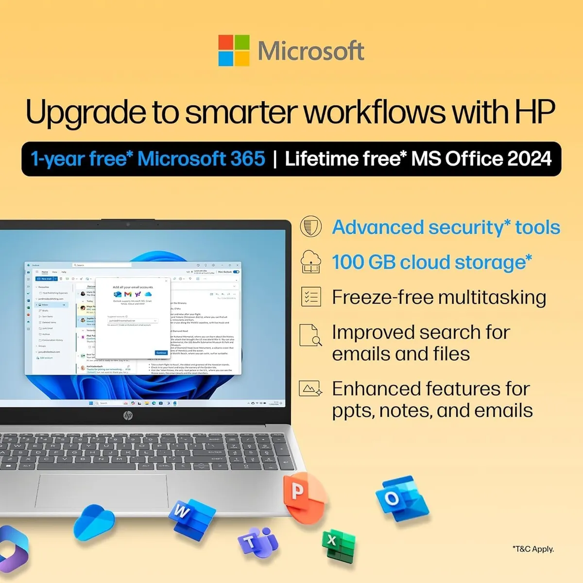 HP 15 Laptop, AMD Ryzen 7-5825U, 16GB DDR4 Ram, 512GB SSD, Win 11 Home, Office Home & Student 2024, Microsoft 365,15.6, Silver, 1.59kg, Backlit Keyboard, FHD Camera, Radeon Graphics, FC0533AU image 10